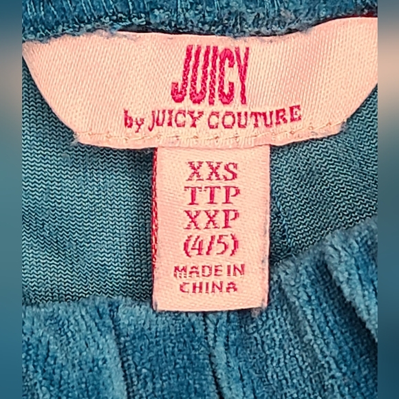 Juicy by Juicy Couture - Girl's Peacock Colored Jogger Pants, Sz 4/5 - Picture 2 of 3